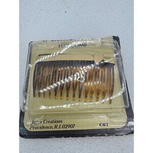 NOS Vintage Joyce Creations Faux Tortoiseshell Hair Comb with Gold Heart